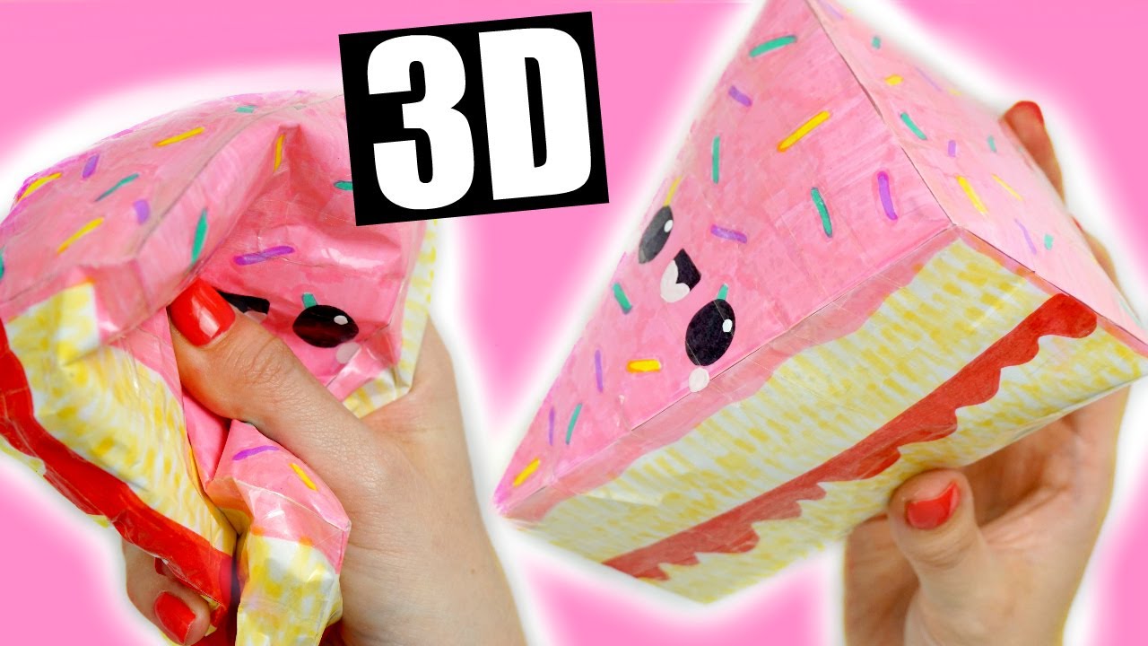 DIY 3D paper cake slice - YouTube