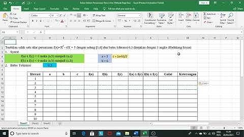 SPNL Metode Bagi Dua Dengan Excel