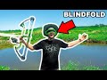 BOWFISHING Sewer Tunnel with a BLINDFOLD Challenge!!! (Impossible Shot)