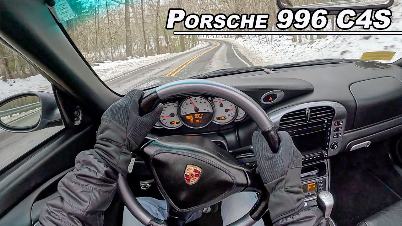 2004 Porsche 911 Carrera 4S Cabriolet - Top Down Flat 6 Winter Drive (POV Binaural Audio)