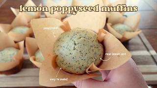 lemon poppyseed muffins for beginners 🍋 | ASMR bake with me 🥣