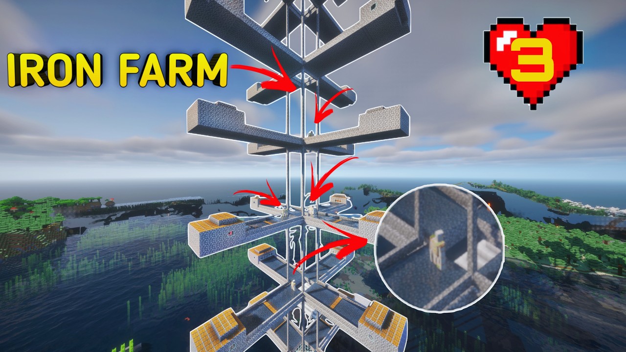 Build A Mega Iron Farm In Survival Series Episode -4 - YouTube