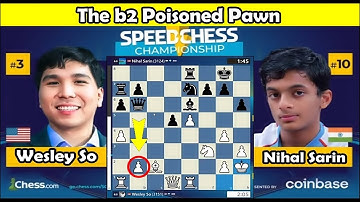 Wesley Lures Nihal With the b2 Poisoned Pawn to Trap the Queen.II Speed Chess Championship 2021.