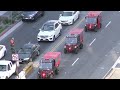 Procession of SFFD and emergency vehicles on Van Ness Avenue