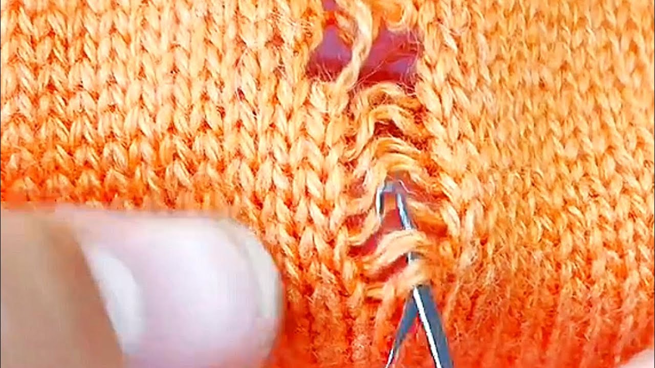 How to Easily Repair a Hole in a Knitted Sweater at Home Yourself - YouTube