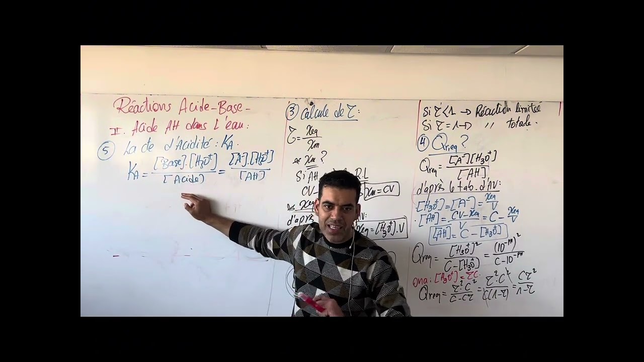 Reaction acide base (partie2:Acide dans L’eau) #agadir_morocco #bac2025 #physics #chemistry #science