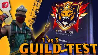 TOP 1 FREE FIRE LIVE V BADGE GUILD TESTING | GUILD TEST | GIVEAWAY REDEEM CODE FF screenshot 1