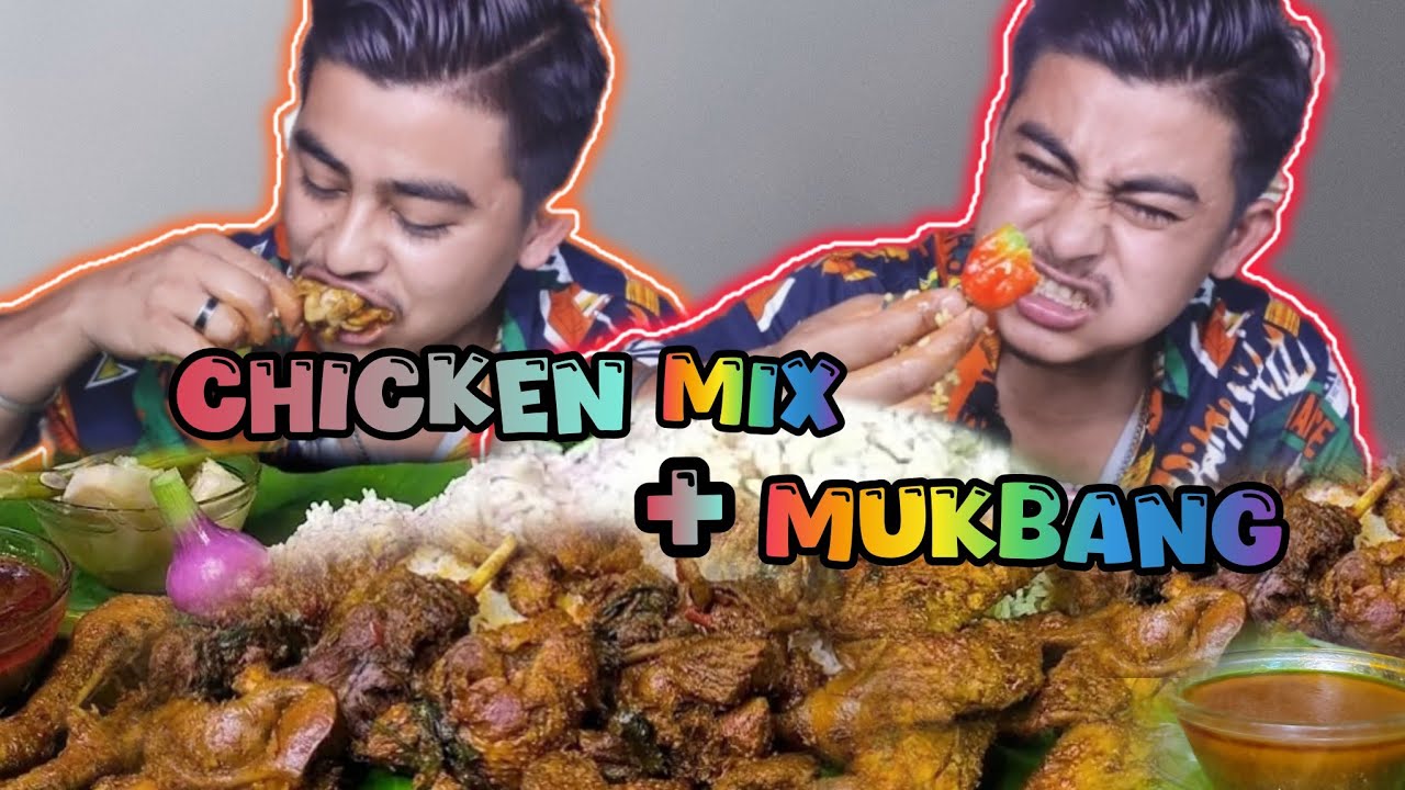 Chicken mukbang||chicken curry mukbang||manipuri mukbang||