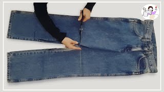 [DIY] Don't throw away your jeans. | Just look at how to make a denim skirt.
