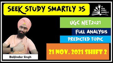 21 Nov 2021 Shift 2 || NTA UGC NET EXAM 2021 ||  Full Analysis by Baljinder Singh