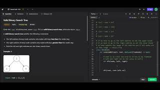 Neetcode solving Valid BST part.4