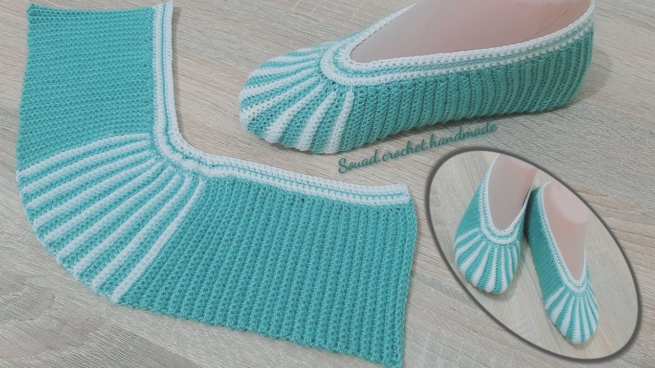 كروشيه سليبر/ لكلوك بقطعة واحدة how to crochet a nice shoes/ slipper