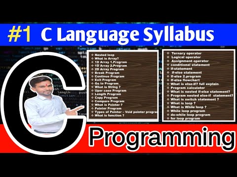 C Language Syllabus in hindi || Part -1 || C language Course for beginners