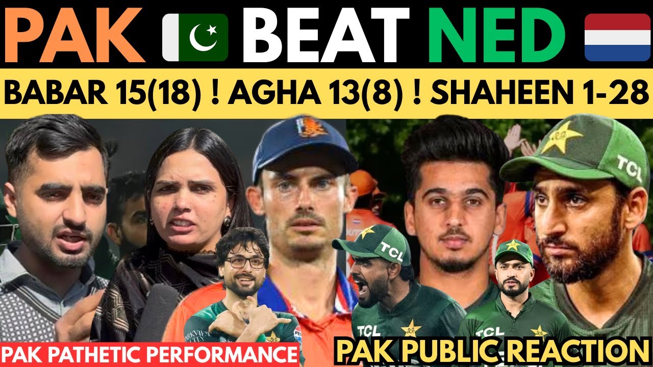 PAK 🇵🇰 147-7 😂 Beat NED 🇳🇱 in T20WC 2026! Babar 15(18) AGHA 12(8) SHAHEEN 1(28)! PAK public reaction