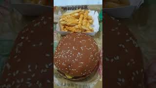 🍔Burger King- DOUBLE WHOPPER with CHEESE + Cheese Fries #asmr #shorts #satisfying #burger #