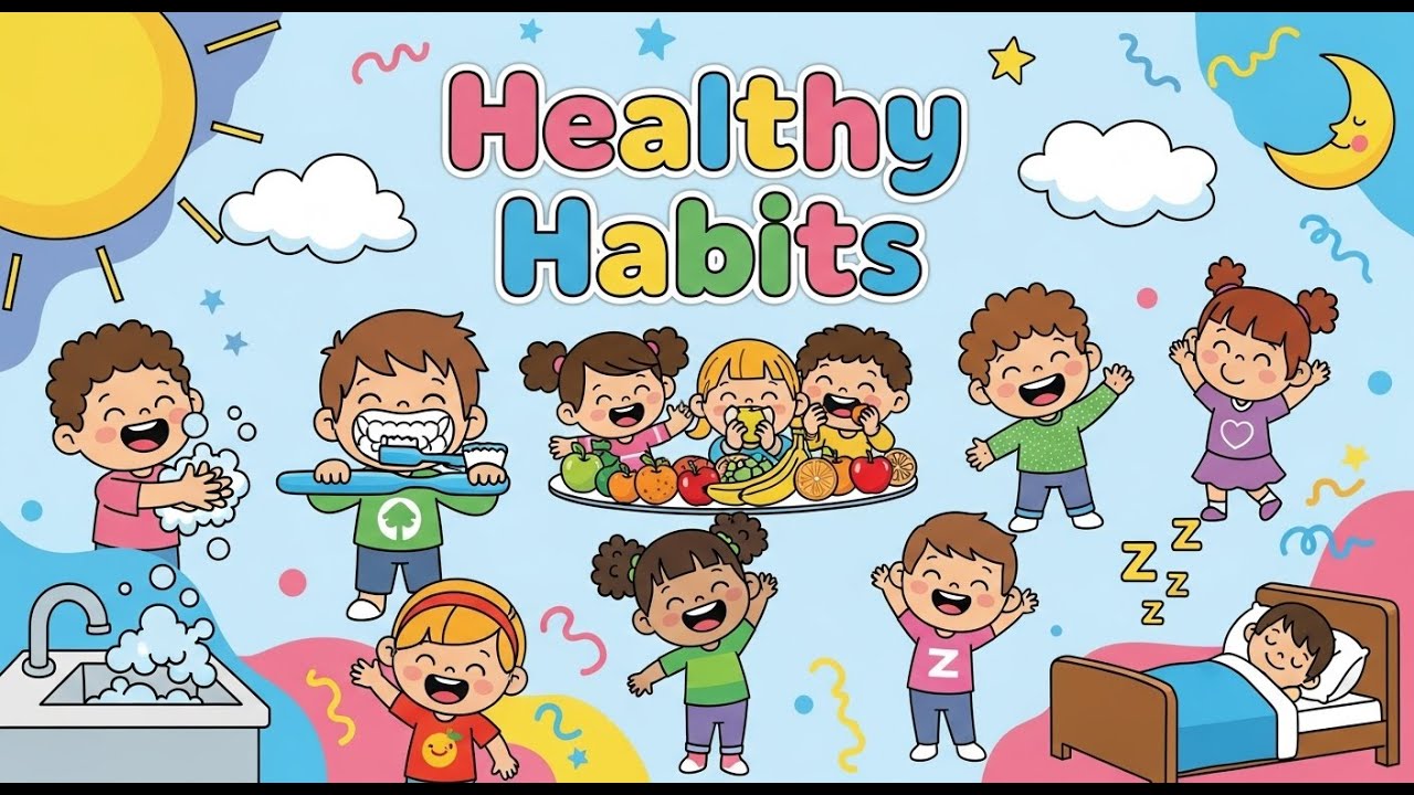 Healthy Habits 🍎🧼 | Fun Learning Song for Kids | Happy Tale & Tune