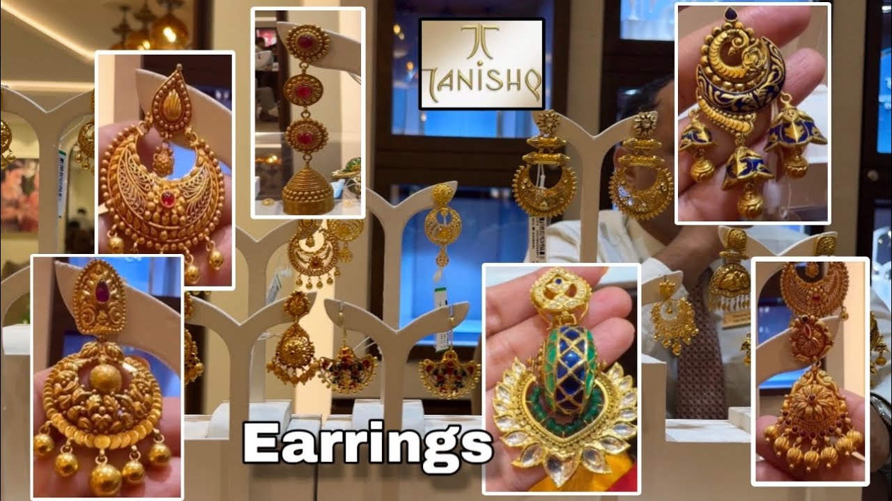 Tanishq 22k Gold Earring Designs with Price/Chandbali Earrings/Jhumka/Drop Earrings/Bangalore/Deeya