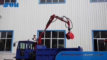 hydraulic timber trailer /Log grapple crane for sale