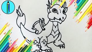 How to draw Flame Dragon From Dragon city!!