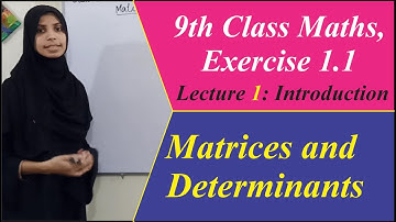 9th Class Maths, Exercise 1.1- Question no 1 to 3 - Math Ch 1 Matrices - Matric part 1 Maths