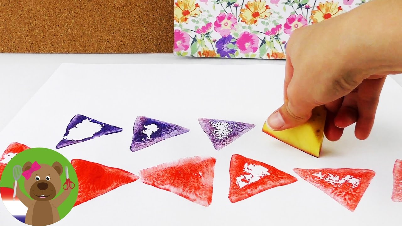 Stempel zelf maken - DIY stempel van aardappel - Aardappelstempel