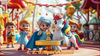 🌀🔢🎶 1, 2, 3, Spin Around – Fun Action & Dance Song for Kids | LaguLaguAnakKecil 🌈✨💃
