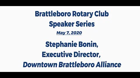 Brattleboro Rotary Club Speaker Series: Stephanie ...