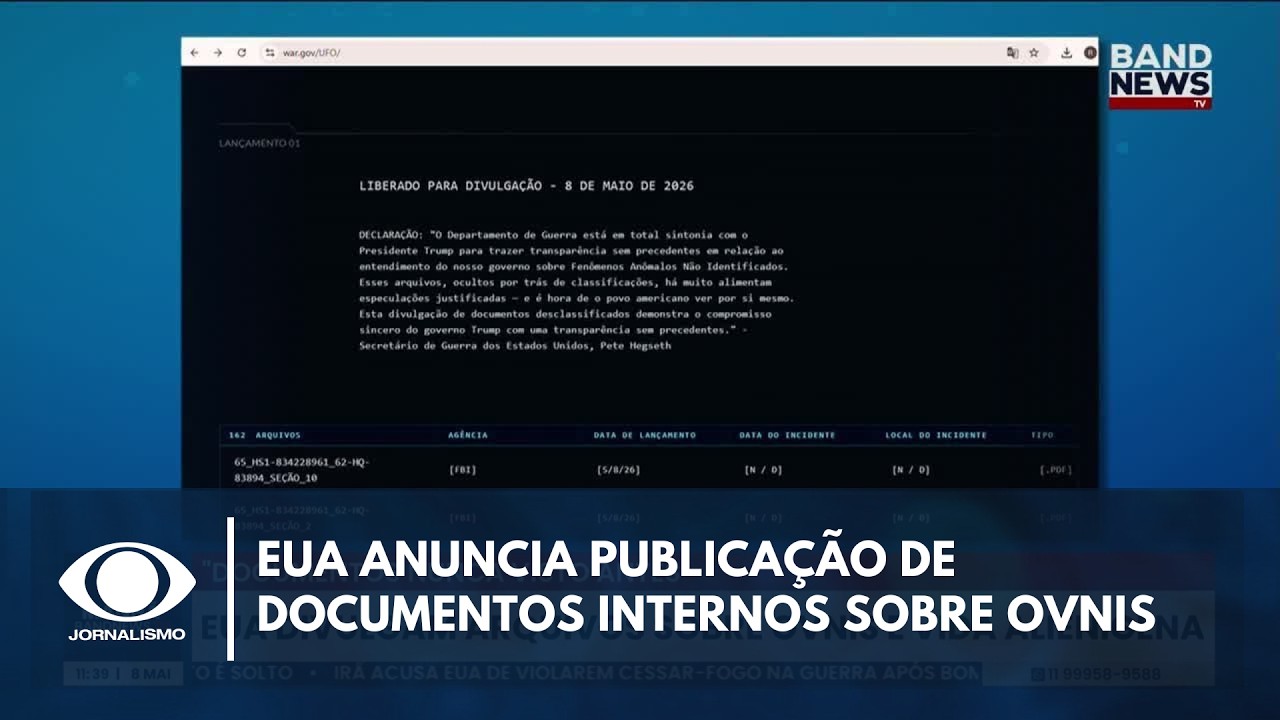 EUA divulgam arquivos sobre OVNIs e vida alienígena