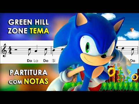 Sonic the Hedgehog Partituras Green Hill Zone Song, luz das estrelas nota  musical melodia, ângulo, texto, sonic The Hedgehog png