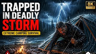 “One Night in Hell Storm 🌩️ | Extreme Camping in Heavy Rain”