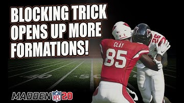 Use This Blocking Trick to make more formations useful in Madden 20!