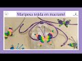 Mariposa de macramé. Tutorial paso a paso. Hilo encerado. pulsera/tobillera