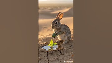 The rabbit saved the carrot plant from drying out by watering it 😭 #ai #tree #save #water