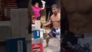 Rural Kung Fu Boy Breaks Two Bricks With One Punch, His 20 Years Of Skill Is So Scary#Shorts