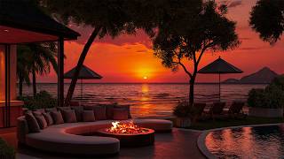 Soft Jazz Blending With A Gentle Sunset Glow - Smooth Jazz Melodies By The Peaceful Seaside