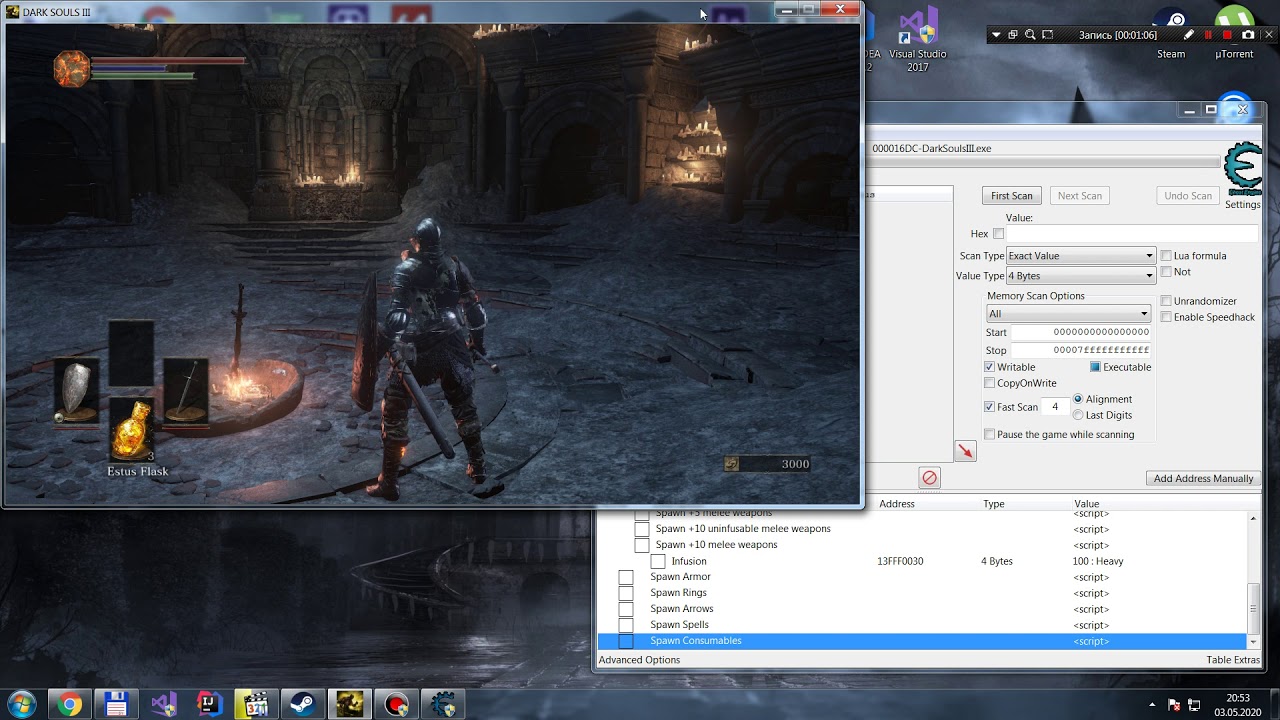 Cheat Engine :: View topic - Dark Souls Prepare to Die - need help with  spells counter