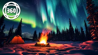 VR Relax: Aurora Borealis with a Camp Fire