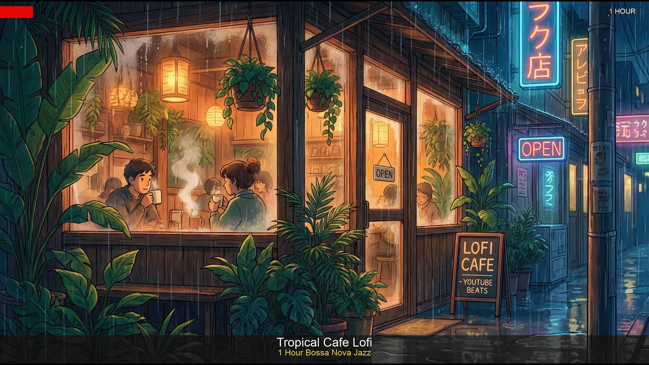 Rainy Cafe in the Tropics | 1 Hour Bossa Nova for Deep Focus