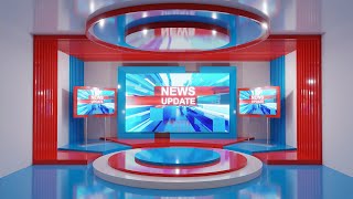 VMIX News Studio small Simple set  Red Blue