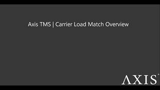 Axis TMS - Carrier Load Match Overview