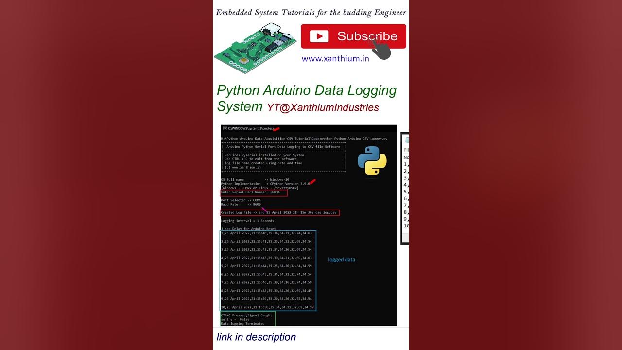Arduino python csv data acquisition logging system arduino python 