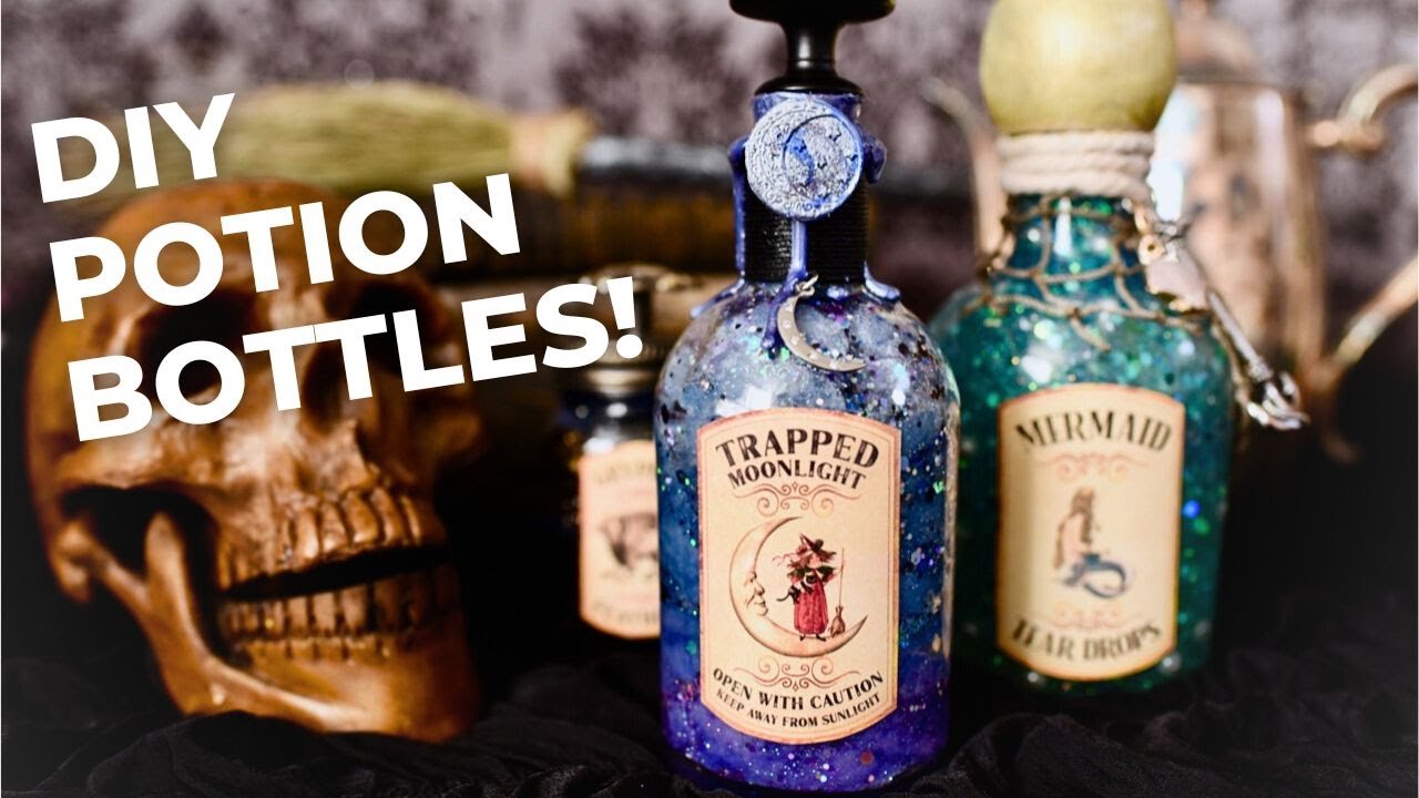 How to Make TEN Potion Bottles! {EASY and Fun Halloween Props}