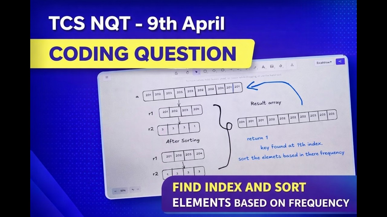 TCS NQT 2026 Coding Question | 9th April Asked Problem 💻 Frequency Sort ...