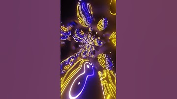 #shorts VJ #LOOP NEON #Glowing Bubble #Abstract #Background Video 4k  Blue Yellow #ASMR Metallic