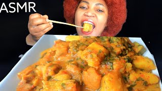 ASMR: YAM PORRIDGE MUKBANG BIG BITE,(no talking) Eating sounds