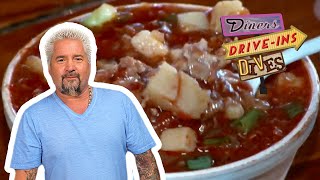 Guy Fieri Eats Menorcan Chowder (THROWBACK) | Diners, Drive-Ins and Dives | Food Network