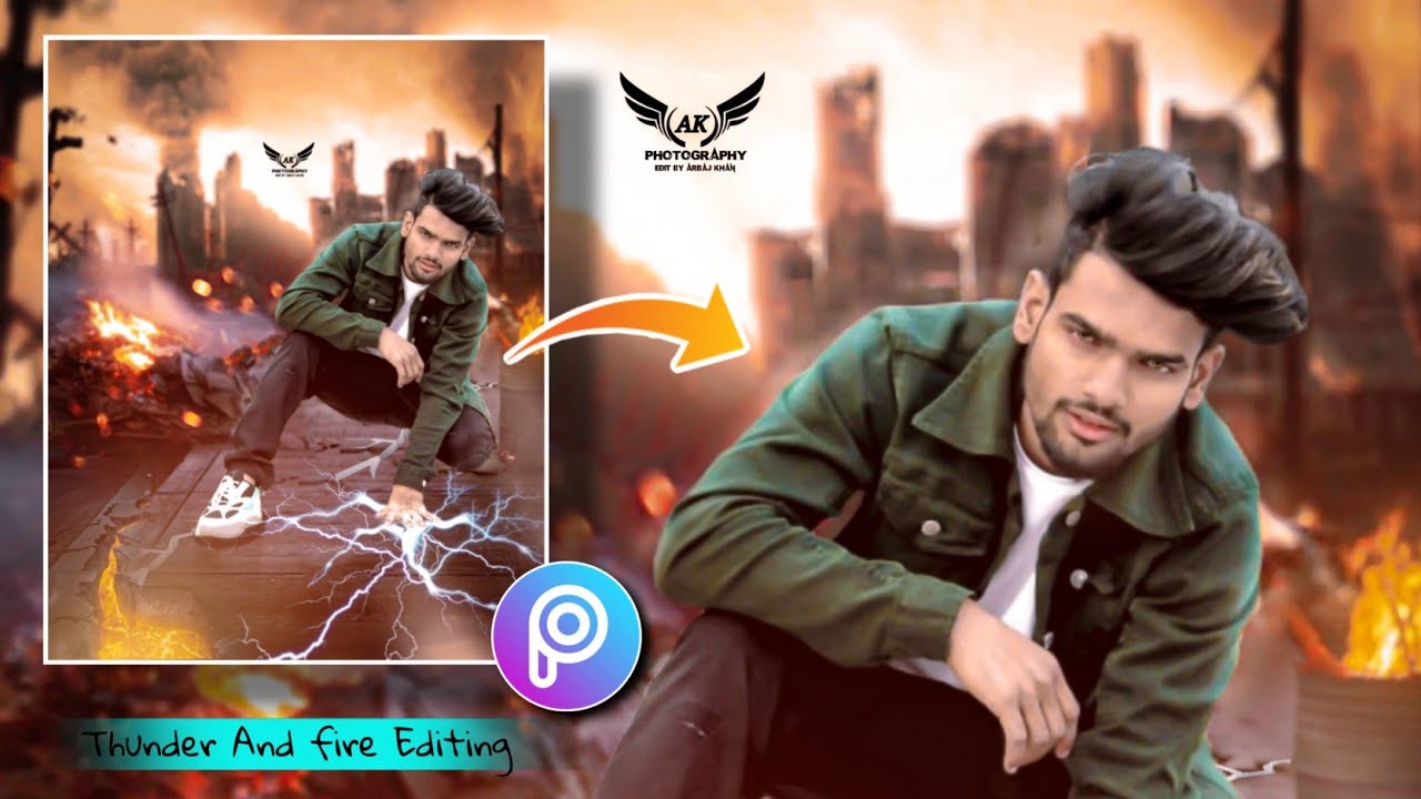 Thunder And fire photo Editing || lnspired calop fire 🔥🔥 concept  Editing || Thunder storm Edit....