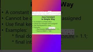 Java Constant in Simple Way | Core Java Bangla Tutorial #shorts #java #viral