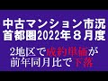 2022年８月度 首都圏 中古マンション市況「２つの地区で成約単価が前年同月を下回りました。下落相場の始まりか？」