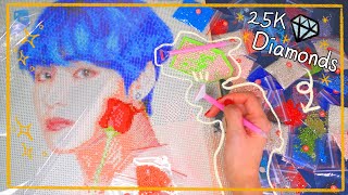 💎 큐빅 25,000개로 만든 방탄소년단 초상화! 하다가 죽을뻔 한 보석십자수 만들기 DIY BTS Diamond Painting with 25K beads!